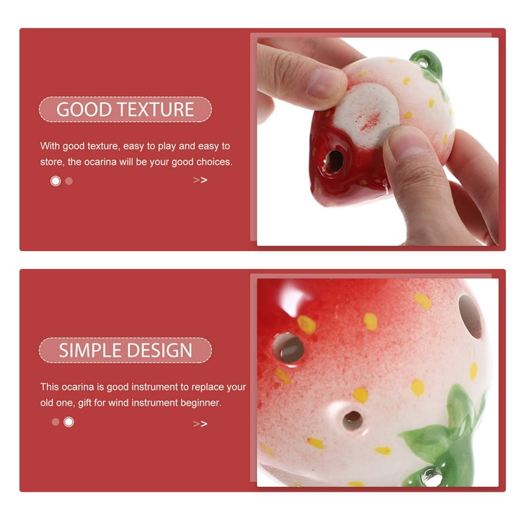 Ocarina Lovely Strawberry Shaped 6 Holes Ocarina Instrument