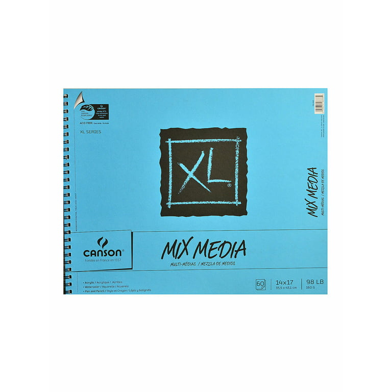 11 x 14 Mixed Media Paper Pad Sketchbook, 2 Pack, 60 Sheets, 98