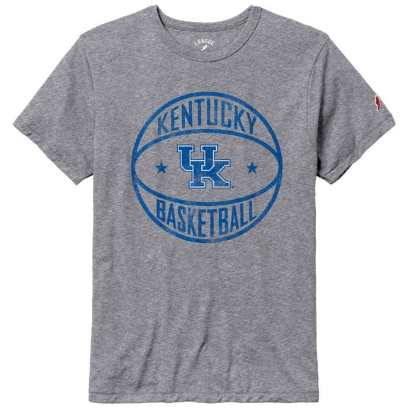 Men's League Collegiate Wear Heather Gray Kentucky Wildcats Basketball Victory Falls Tri-Blend T-Shirt