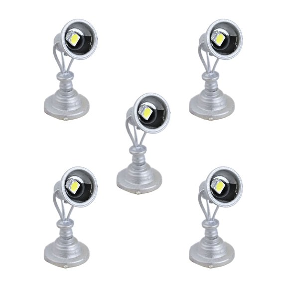 LYM20 5pcs Model Railway 187 Lamp Spotlight Flood Lights HO Scale Warm White LEDs Perfect for Nighttime Railway Scenarios