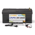thumbnail image 1 of Batería FLLYROWER 36 V 100 Ah LiFePO4 con BMS inteligente, 1 of 7