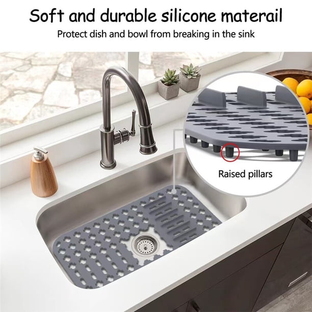 Kitchen Hollow Sink Protector Mats Drainage Mats Dish Drying Mats Multifunctional Silicone Table Placemats Kitchen AccessoriesPinkUnited States He Qiyong unisex