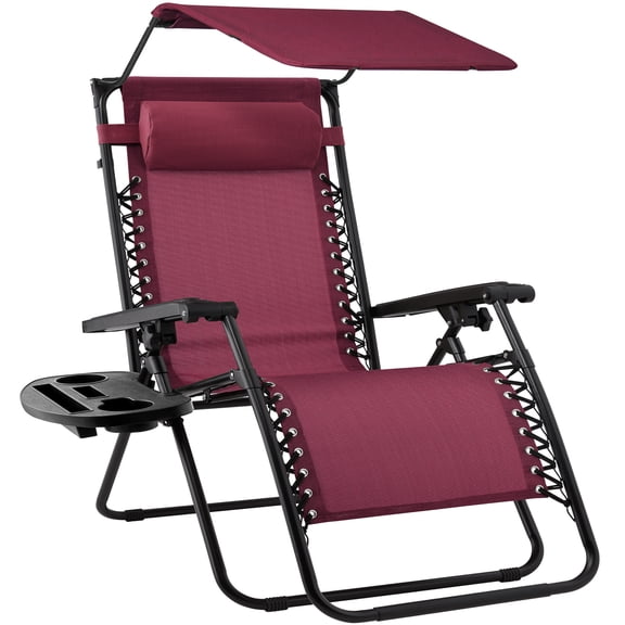 Best Choice Products Zero Gravity Chair w/ Canopy Shade & Magazine Cup Holder