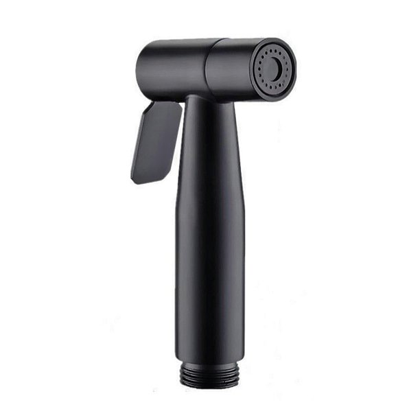 Juego de pistola rociadora para lavado de inodoro de acero inoxidable 304 negro sin perforaciones, boquilla presurizada, limpieza corporal, lavador de inodoro