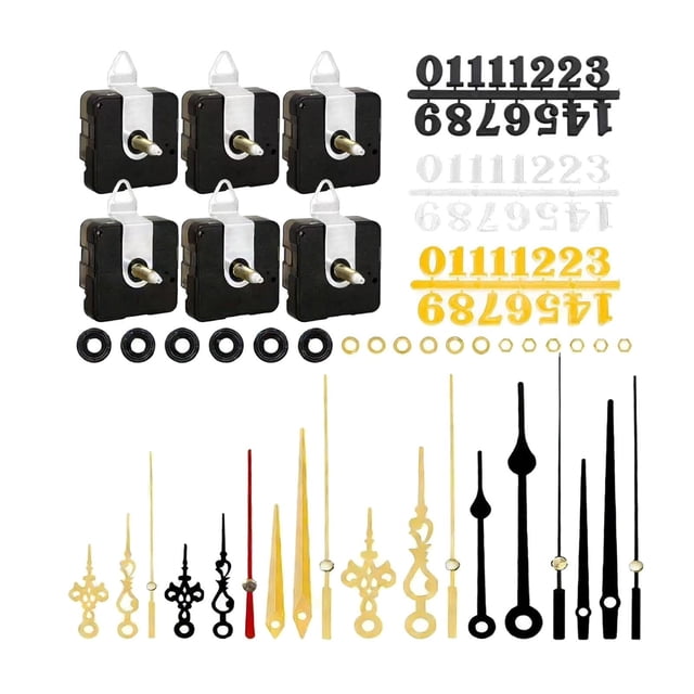 Kit de mecanismo de reloj de pared a batería con manecillas metálicas de fácil instalación, silencioso, sin batería. 23 mm