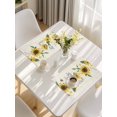 thumbnail image 5 of Sunflower Placemats Set of 4, Vintage Beige Bee Farm Botanical Flower Placemats for Dining Table, Place Mats for Kitchen Tabletop, Waterproof Wipeable Dining Table Mats Set, 5 of 9