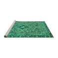 thumbnail image 2 of Ahgly Company Machine Washable Indoor Square Abstract Turquoise Blue Modern Area Rugs, 8' Square, 2 of 4