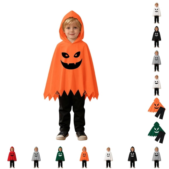 Pumpkin Halloween Costume 2 Piece Soft Cloak Hood and Pants Halloween Costumes