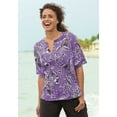 thumbnail image 5 of Swim 365 Women's Plus Size Three-Quarter Sleeve Swim Tee, 5 of 5
