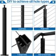 thumbnail image 4 of Muzata Cable Railing Post Square 36"×2"×2" 304 Stainless Steel Black Finishing Un-drilled Post Top Mount for Wood Concrete Level Deck Stair Balustrade 1Pack PS01 BN4S, 4 of 5