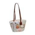 thumbnail image 3 of Bolso tote para mujer, bolso de hombro bohemio, bolso de playa para vacaciones, para ir al trabajo o para desplazarse. Beige, 3 of 9