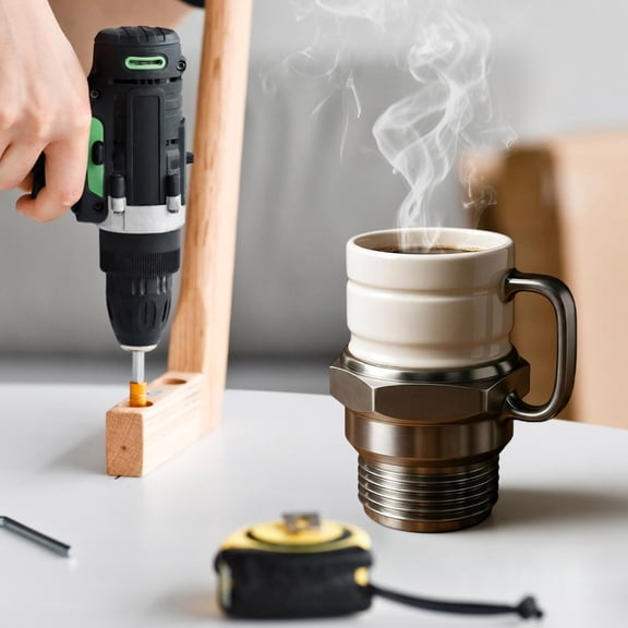 Spark Plug Mug, Engine Cylinder Ceramic Cup for Car Lovers, Auto Mechanic Gift for Men Dad, Gearhead with 15 oz Capacity for Office Desk, Unique Gift for Husband Coworkers, Daily Use Drinkware