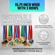 thumbnail image 3 of Soporte para medallas Unstoppable, marco plateado para medallas con 17 ganchos, exhibidor de medallas de metal, soporte para cintas de premios deportivos, soporte para montaje en pared, 3 of 7