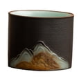 thumbnail image 4 of Taza de cerámica para espresso con diseño abstracto, taza tradicional china para té yerba mate negro, 4 of 8