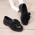 thumbnail image 6 of HomeDM Platform Loafers for Women Slip-On Round Toe Low Chunky Heels Comfort Dress Shoes for Work Office Travel, Black Size 7.5, 6 of 9