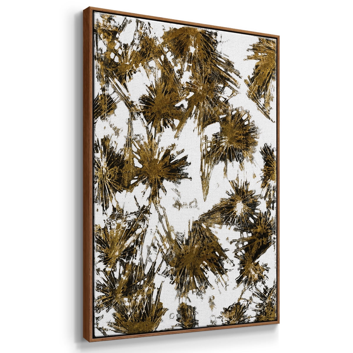 Fireworks Framed Premium Gallery Wrapped Canvas - Ready to Hang - 25 x 37 - Walnut Floating Frame