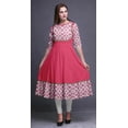 thumbnail image 2 of Bimba Dark Peach Tie-Dye Geometric Indian Ethnic Wear For Women Indian Kurtis Long Anarkali Kurta XX-Large, 2 of 5