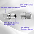 thumbnail image 3 of 2 Set 3 8 Inch Quick Connect Pressure Washer Adapter 5000 PSI Stainless Steel Disconnect Fitting, 3 of 7