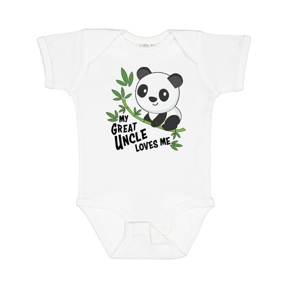 Inktastic My Great Uncle Loves Me Cute Panda Boys or Girls Baby Bodysuit
