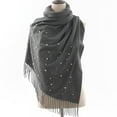 thumbnail image 6 of Holiday Gifts! Titcea Winter Scarf for Women Tassels Beaded Solid Color Shawls Wraps Windproof Warm Outdoor Cold Protection Scarves, 6 of 7