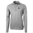 thumbnail image 2 of Men's Cutter & Buck Gray Georgetown Hoyas Team Big & Tall Virtue Eco Pique Recycled Quarter-Zip Pullover Top, 2 of 3