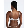 thumbnail image 2 of Joyspun Women's Bridal Lace and Satin Triangle Bralette, Sizes XS-XXXL, 2 of 4