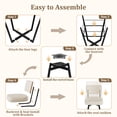thumbnail image 3 of Betisef Set of 1 Counter Height Swivel Bar Stools with Back, PU Leather Upholstered Kitchen Island Stools, Thick Cushion Seat, 360° Swivel, 350 lbs Capacity for Dining Room, Beige, 3 of 11