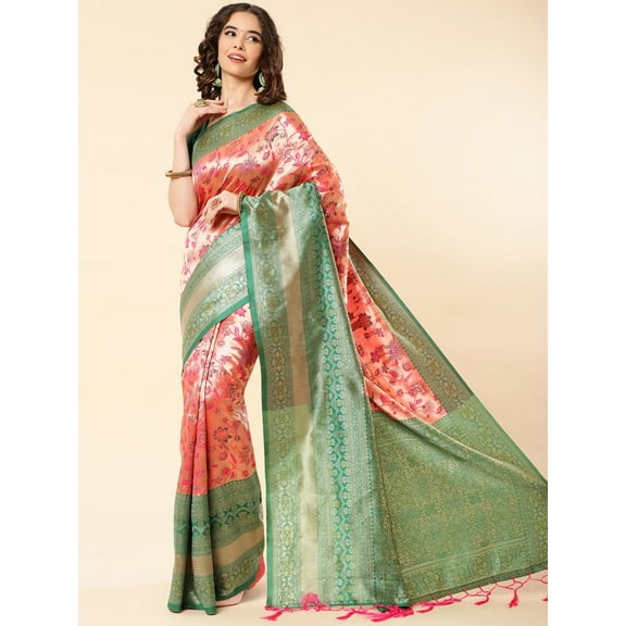 Ethnic Motifs Woven Design Zari Pure Silk Banarasi Saree - 21884528
