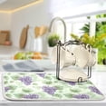 thumbnail image 2 of Grapes Purple Rustic Dish Drying Mat 16x18 Inch Microfiber Drying Pad with Green Leaves Country Fruits Design Highly Absorbent Reversible Medium Dish Draining Mat for Kitchen, 2 of 6