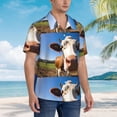 thumbnail image 2 of Lsque Blue Sky Meadow Cute Cow pattern Hawaiian Shirt for Men, Unisex Summer Beach Casual Short Sleeve Button Down Shirts-XX-Large, 2 of 9