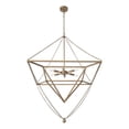 thumbnail image 3 of Vanity Art 6 Light Dimmable Geometric Chandelier, Modern Hanging Lighting, Ceiling Lights Fixtures for Dining Room Living Room Bed Room Kitchen, Brass Dust, 22206BD, 3 of 8