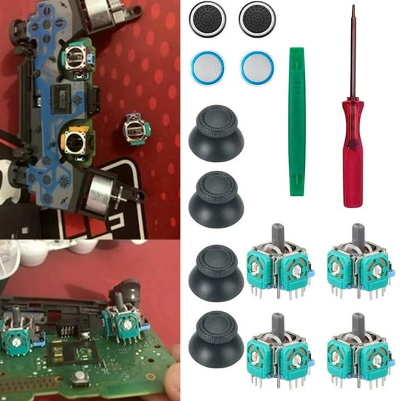 A Set Of 14 Pcs 3d Joysticks Replacement Thumbsticks Kit For Ps5 Controller,joysticks Part With Repair Screwdriver Kit For Playstation 5 Dual Sense Controller