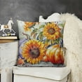 thumbnail image 2 of Pack of Pillow Covers Autumn Farmhouse Pumpkins Cart Bicycle Throw Pillow Cushion Case Wreath Quote Seasonal Blessing Decorations, 2 of 5