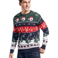 thumbnail image 2 of Men's Christmas Rudolph Reindeer Holiday Festive Knitted Sweater Cardigan Cute Ugly Pullover Jumper, 2 of 5