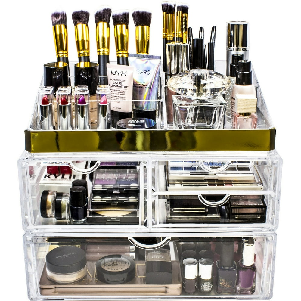 Sorbus Acrylic Cosmetic Makeup and Jewelry Storage Case Display with