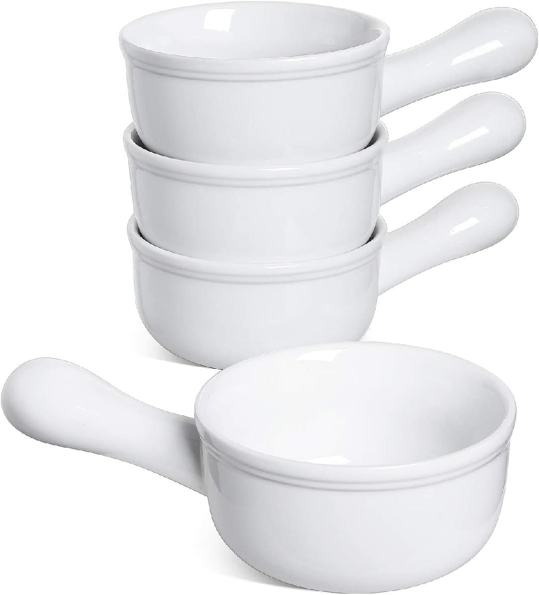 Soup Bowls with Hand, 15 Oz Ceramic French Onion Soup Bowls, Large Soup