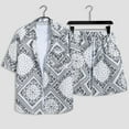 thumbnail image 2 of Mens Camisas de Manga Larga Casual Elegante Cuadrado Girar Hacia Abajo Cuello Botón Blusa, Verano de Spandex, 2 of 8