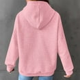 thumbnail image 5 of Women Trendy Hoodies Plus Size S-5XL Waffle Knit Christmas Sweatshirt Pink Hooded Pullover Sweater with Pocket (XL, Pink 08), 5 of 6