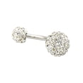 thumbnail image 4 of Lady Flexible Crystal Ball Navel Belly Button White, 4 of 8