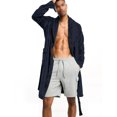 thumbnail image 1 of UKAP Mens Wrap Robe Pocket Dressing Gown Teddy Fleece Nightwear Warm Lounge Bath Robes Blue XL, 1 of 2