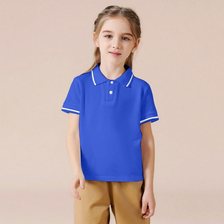 Girls Short Sleeve Polo in Organic Cotton Girls Short Sleeve Polo in Organic Cotton