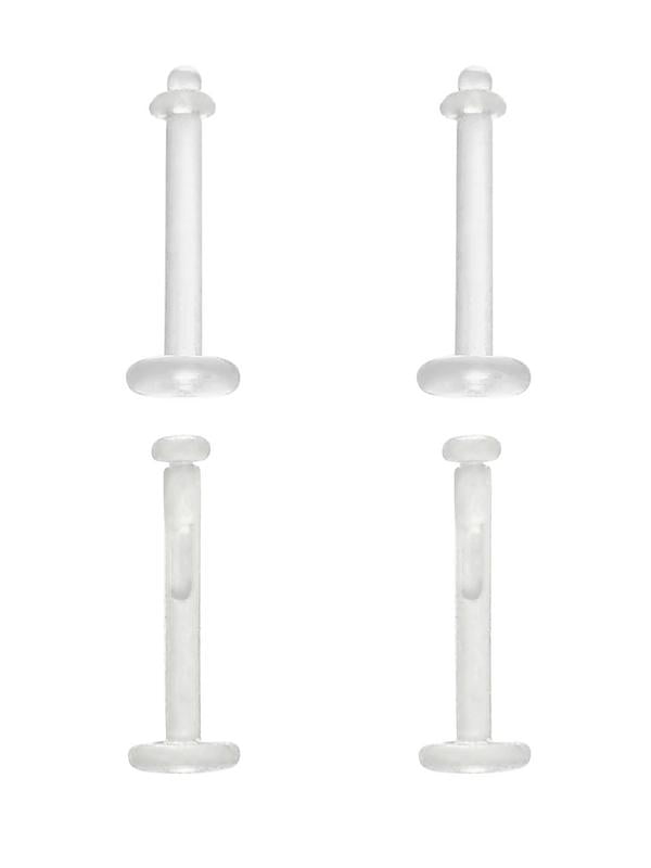 Body Jewelry 16G Retainer Bioflex Clear Belly Rings, 4 Pack