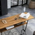 thumbnail image 4 of Lodz 1-Shelf Metal Bar Table, Warm Oak and Black, 4 of 8