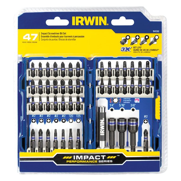 IRWIN 1840392 47Piece Impact Screwdriver Bit Set