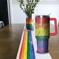 thumbnail image 5 of 40oz Rainbow Heart Tumbler with Handle and Straws, Gifts for Gays Lesbian LGBTQ, Gay Pride Flag Coffee Mug Water Bottle, LGBT Stainless Steel Insulated Cup,Valentines Birthday Gift, 5 of 6