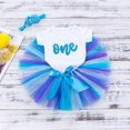 thumbnail image 2 of KyCheLot 0-18 Months Girl Birthday Outfit Short Sleeve Romper and Tulle Skirts with Headband My 1st Birthday Set, 2 of 3