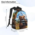 thumbnail image 4 of Lsque Snowy Mountain Photography Bear Classic Casual Backpack - Large Capacity Water-Resistant Backpack for School, Work, Travel, and Outdoor Activities, 4 of 8