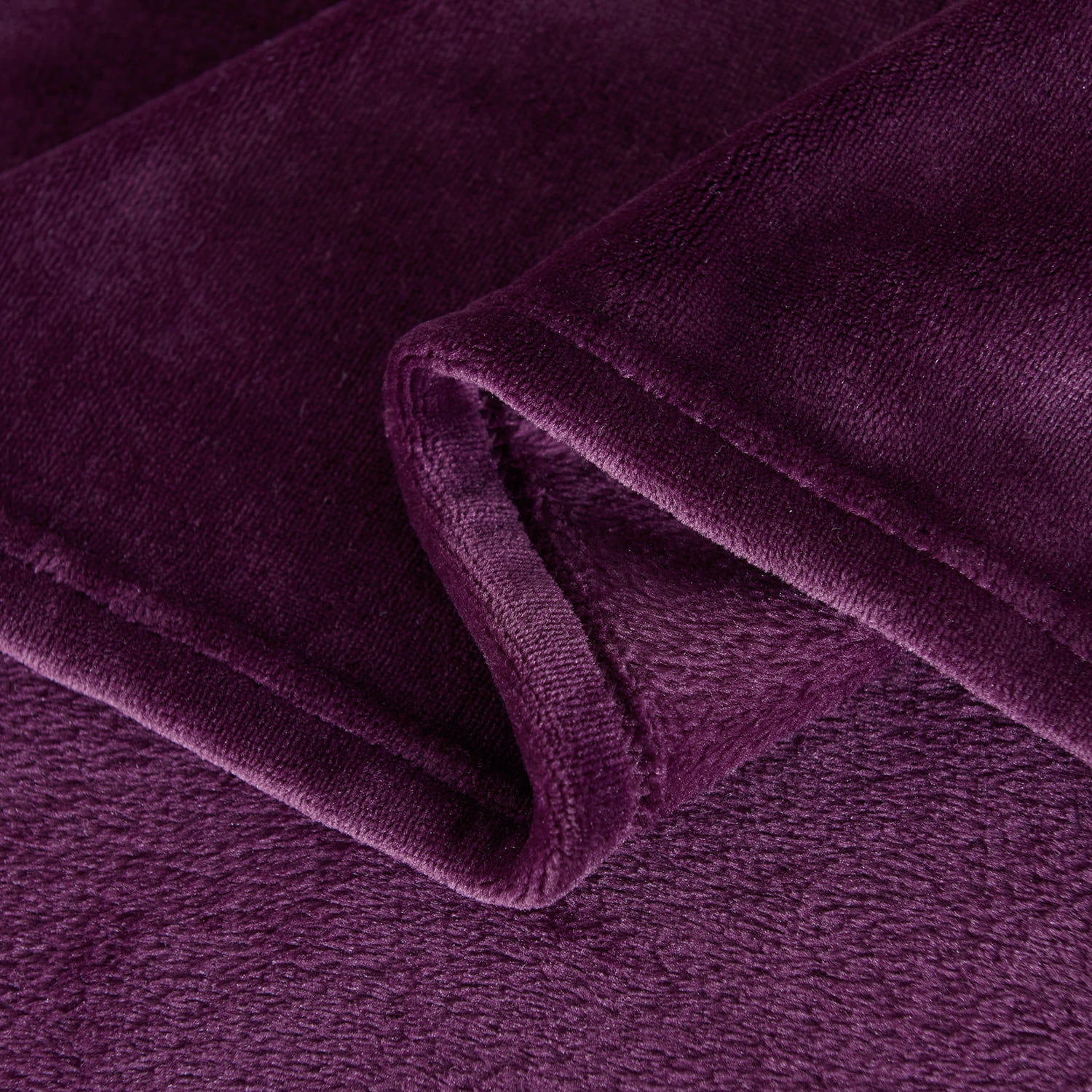 JML Fleece Bed Blankets Queen Purple - Soft Lightweight Plush Cozy Blanket Microfiber, 77"X81"