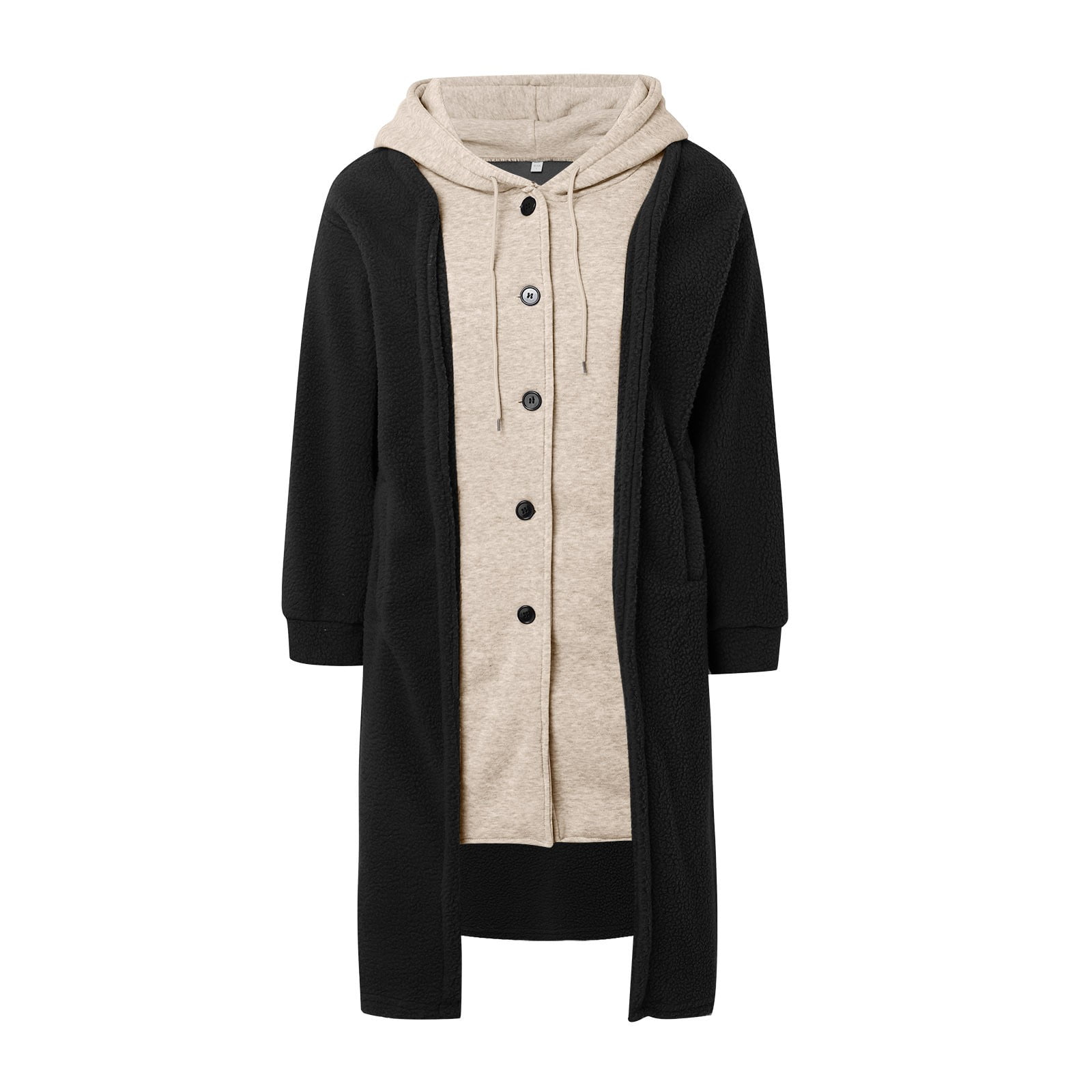 Manteau Jupe à Capuche Long pour Femmes Ensemble Deux Pièces