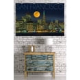 thumbnail image 3 of San Francisco, California, Skyline and Full Moon (36x54 Giclee Gallery Art Print, Vivid Textured Wall Decor), 3 of 3